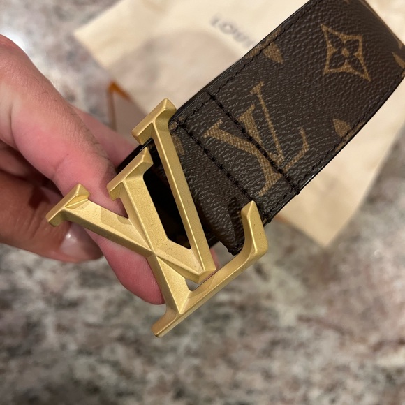 Louis Vuitton Monogram Belt with Gold Buckle - Picture 2 of 6